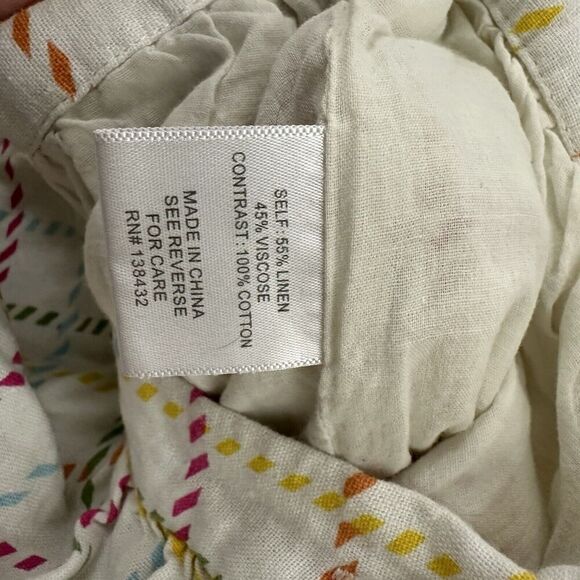 Modcloth A-Line Retro Skirt Size 18 White Rainbow Plaid Button Front Pockets - Picture 6 of 10